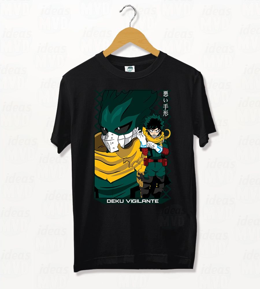 Remera My Hero Academia Deku/Izuku Midoriya 02 (Negra)