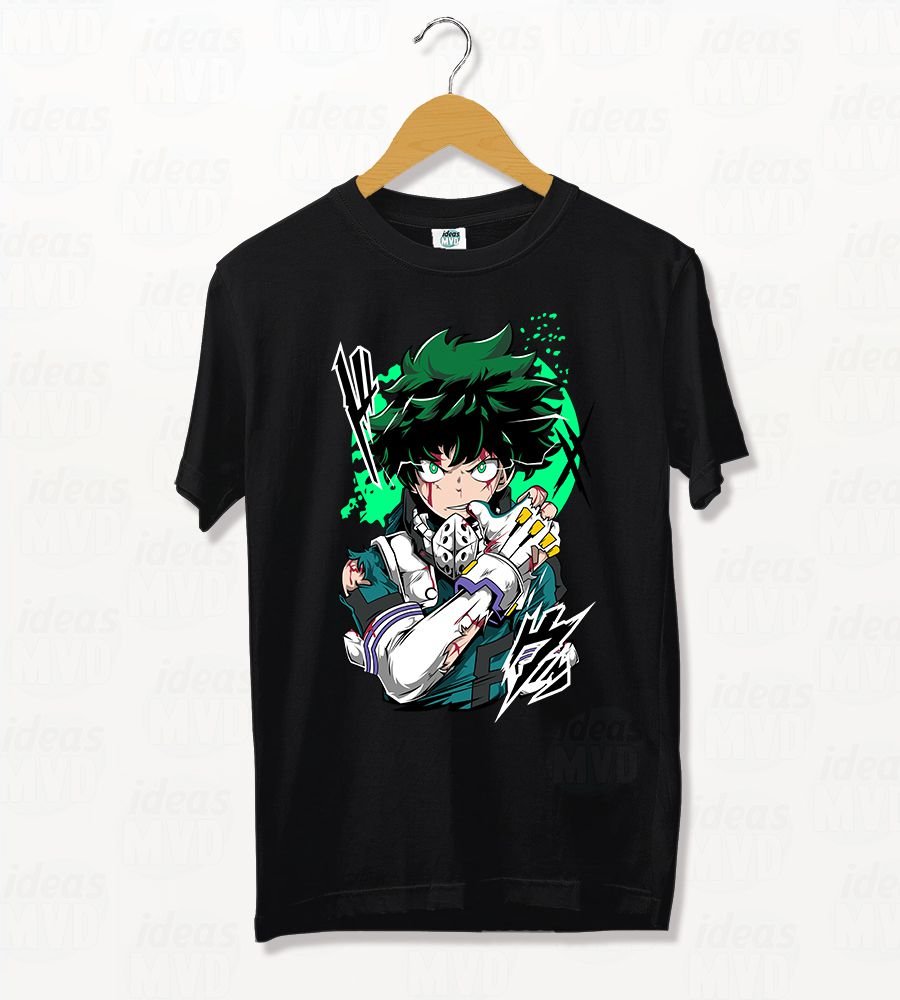 Remera My Hero Academia Deku/Izuku Midoriya 03 (Negra)