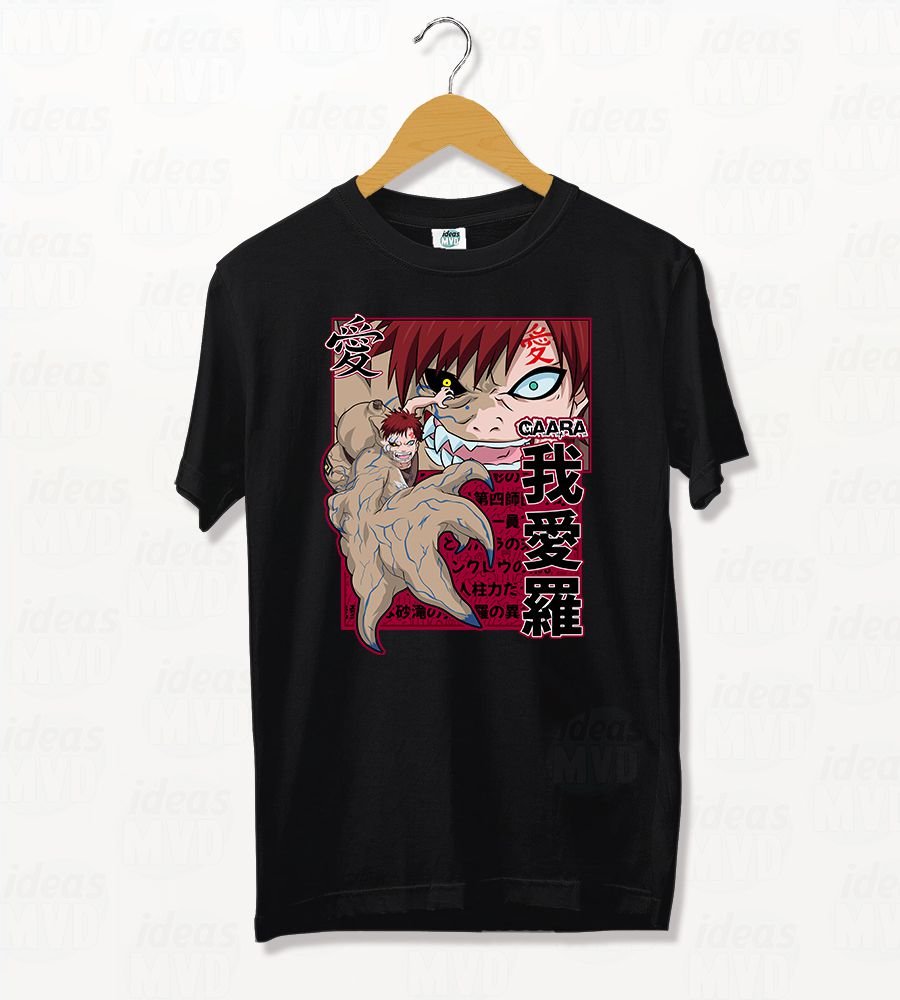 Remera Naruto Gaara 01 (Negra)