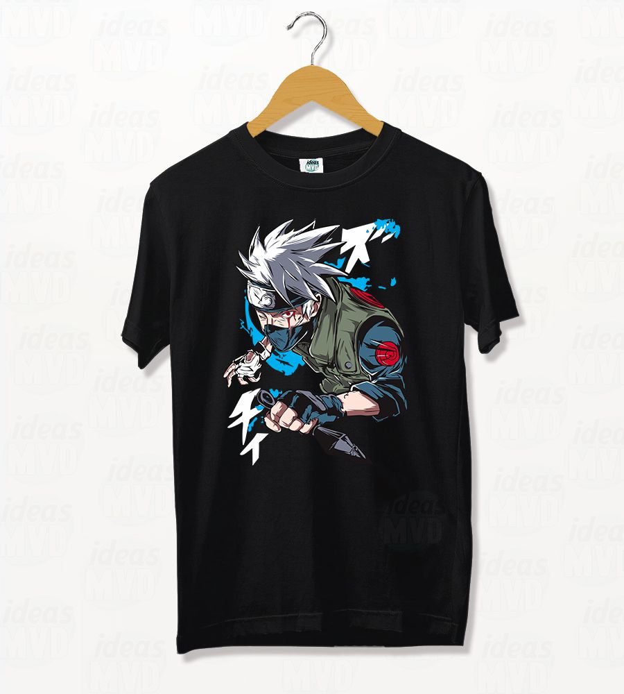 Remera Naruto Kakashi 07 (Negra)