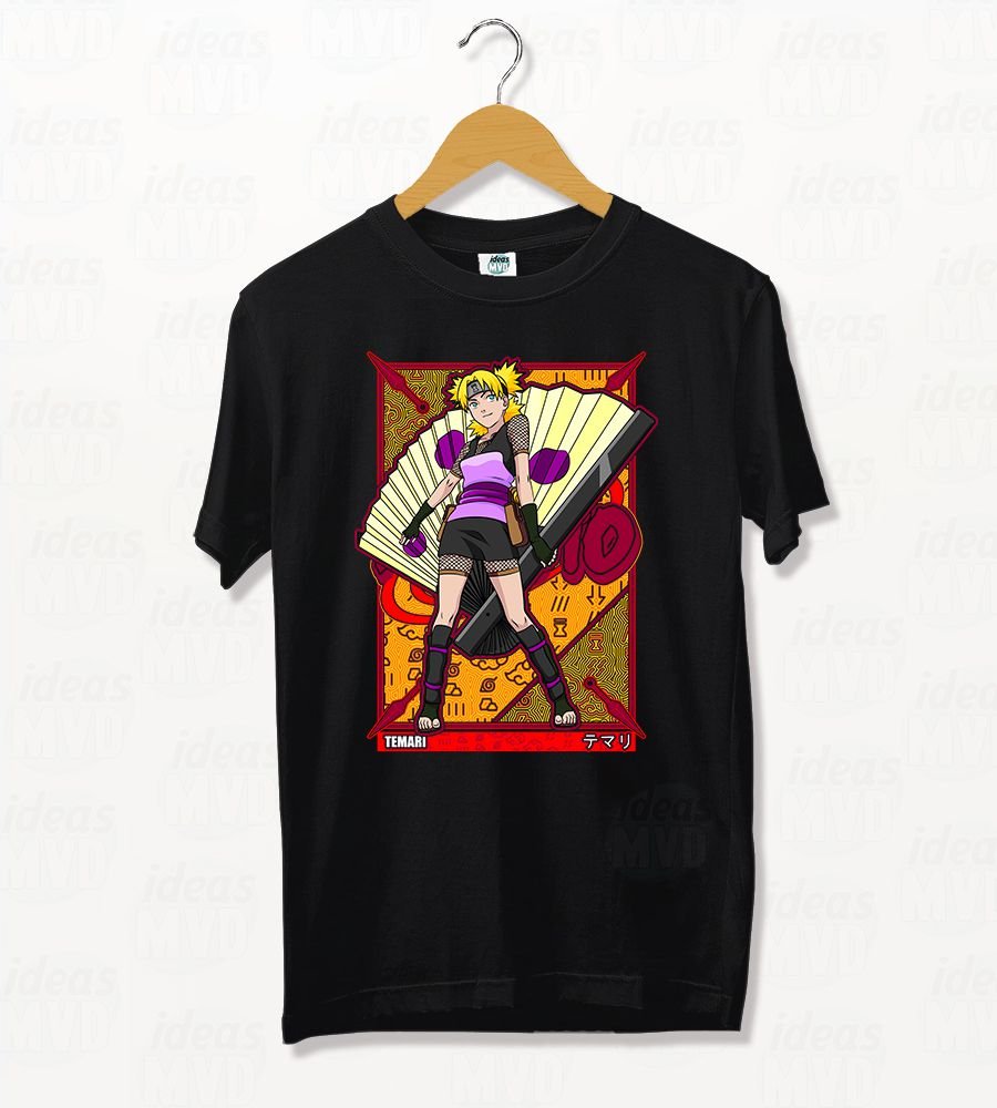 Remera Naruto Temari (Negra)
