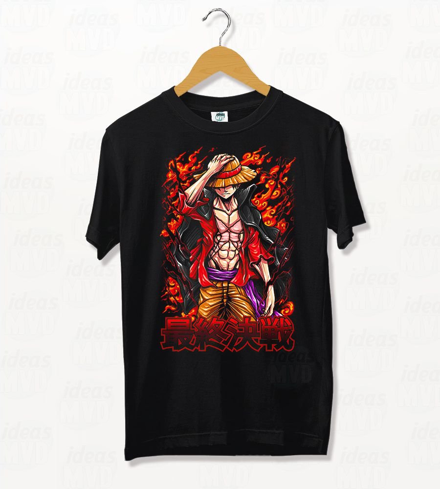 Remera One Piece Luffy 08 (Negra)