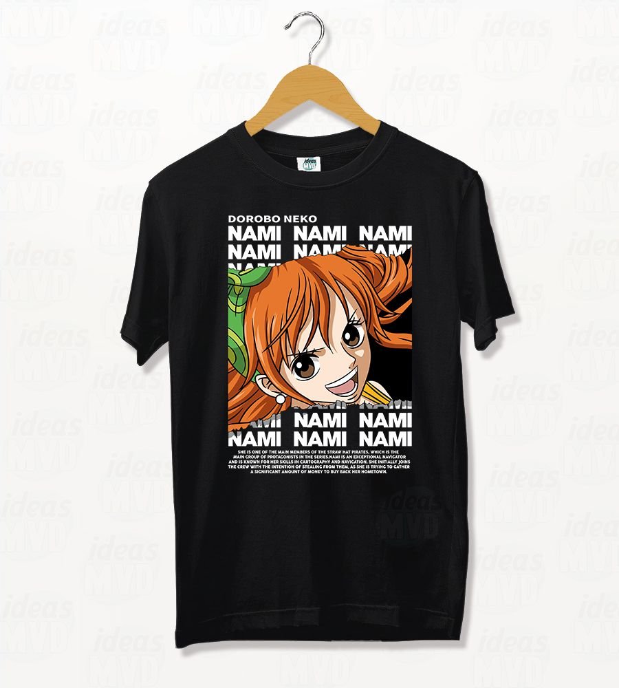 Remera One Piece Nami 01 (Negra)
