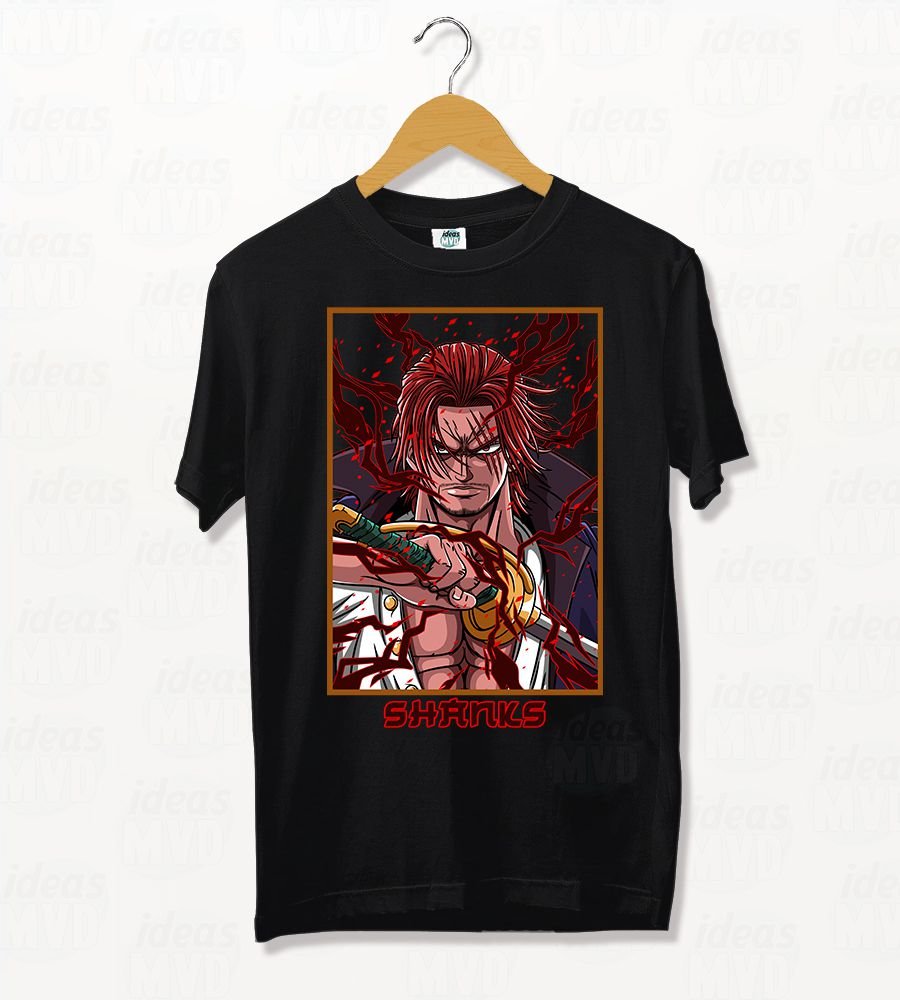 Remera One Piece Shanks 01 (Negra)