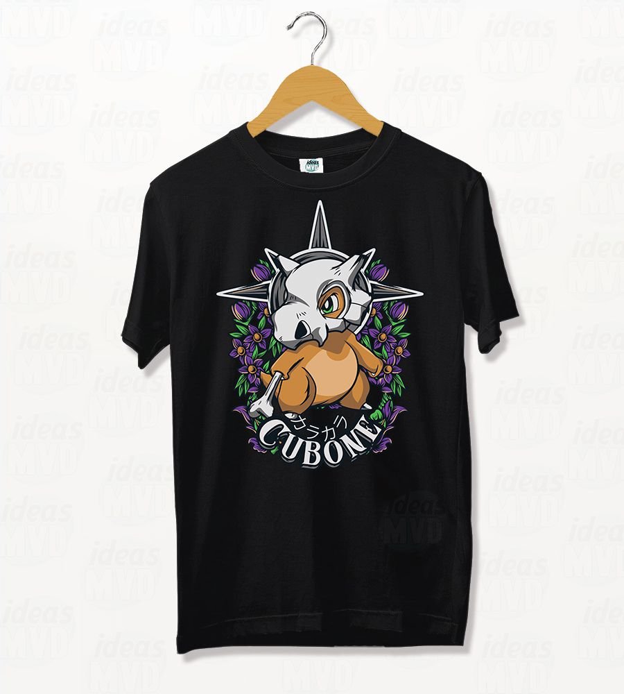 Remera Pokemon Cubone 01 (Negra)