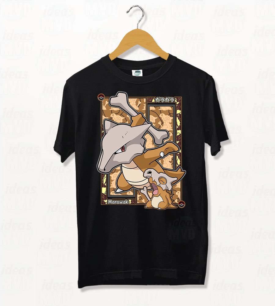 Remera Pokemon Marowak 01 (Negra)