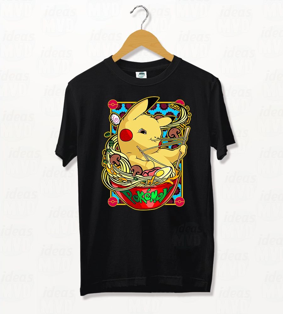 Remera Pokemon Pikachu 02 (Negra)