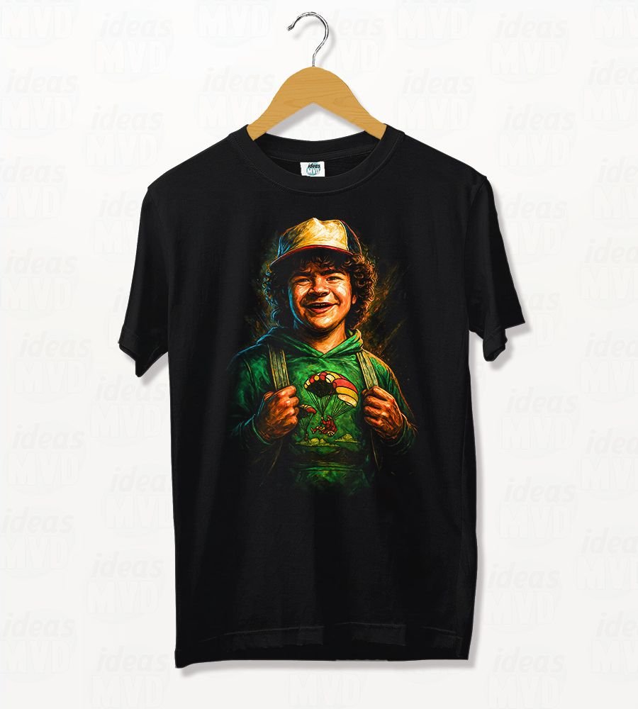 Remera Stranger Things Season 5 Dustin (Negra)