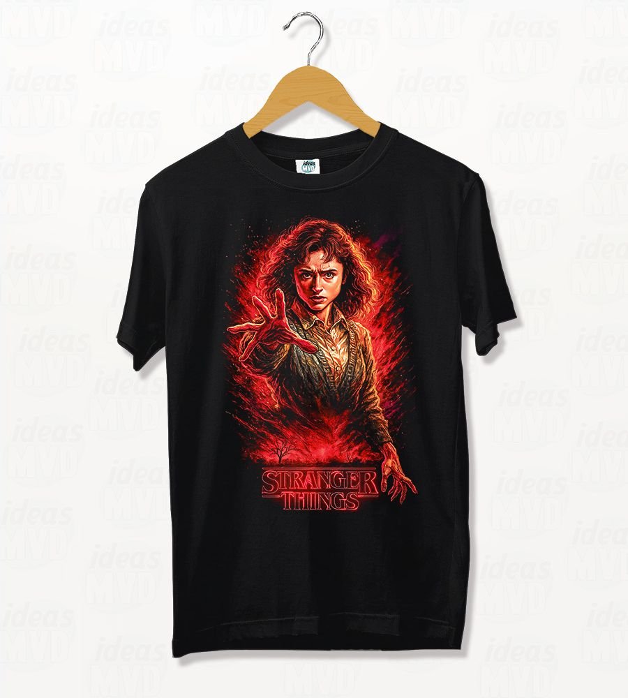 Remera Stranger Things Season 5 Nancy (Negra)