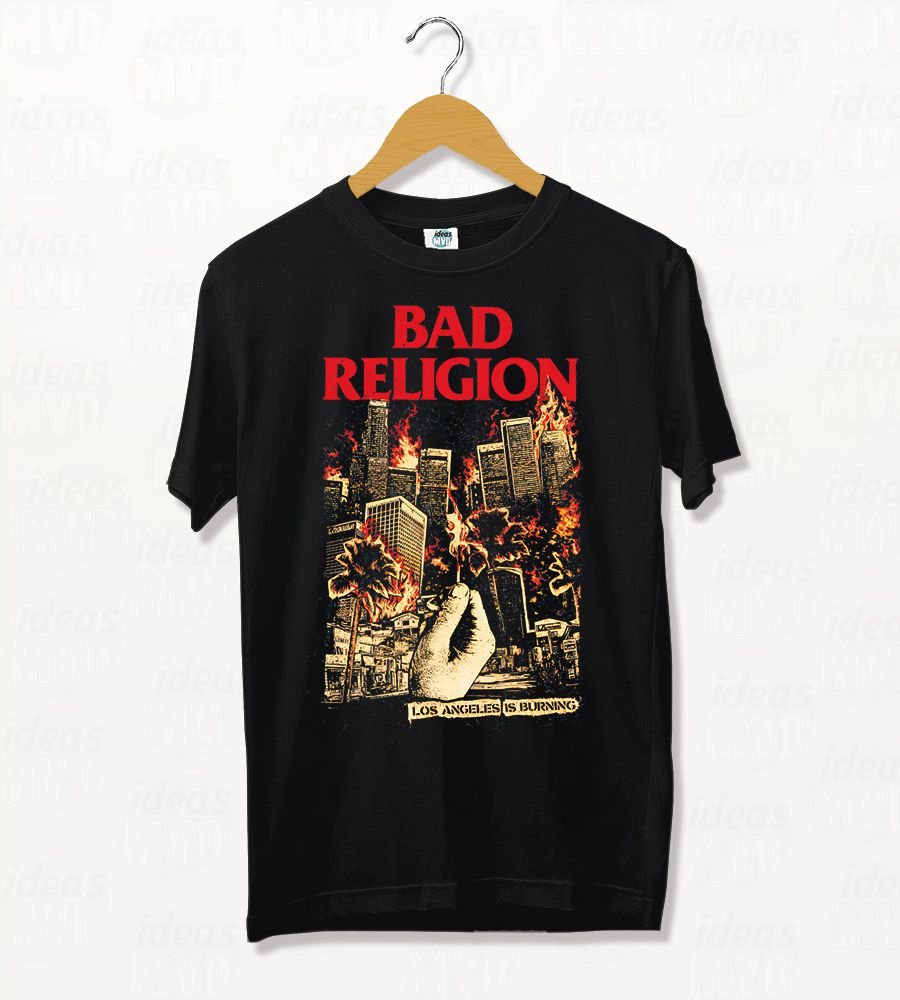 Remera Bad Religion Los Angeles Is Burning (Negra)
