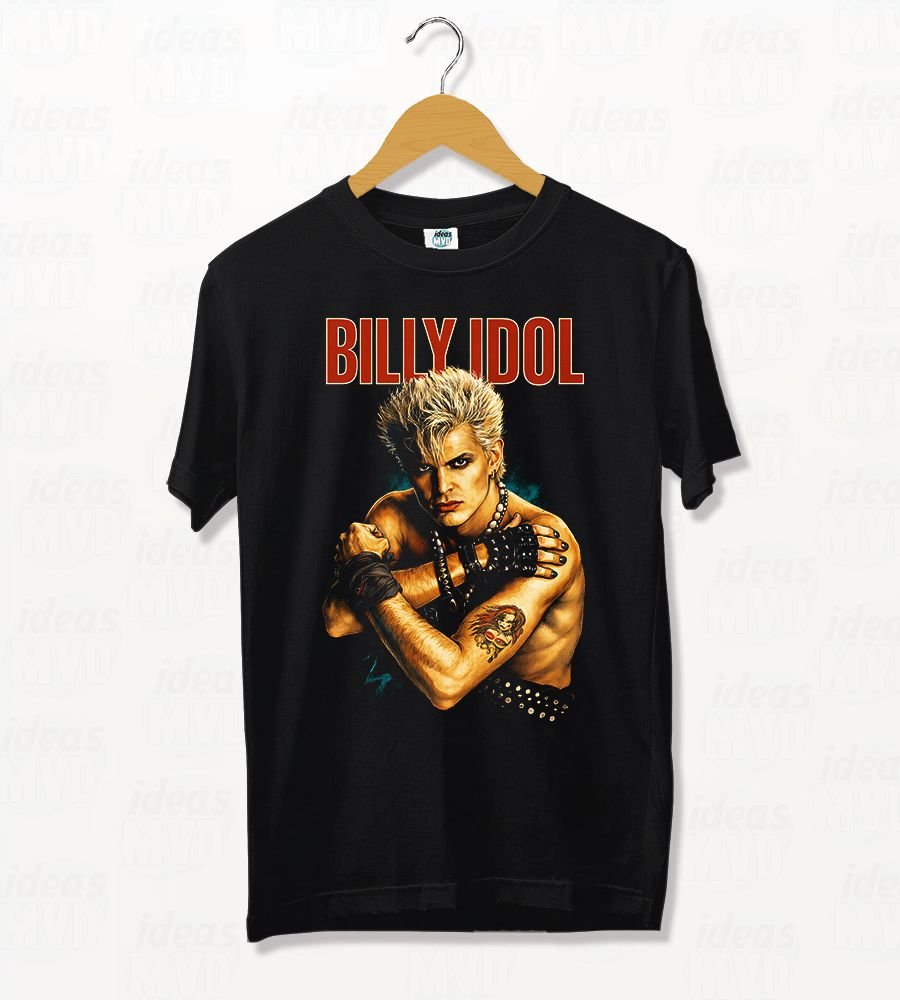 Remera Billy Idol 02 (Negra)