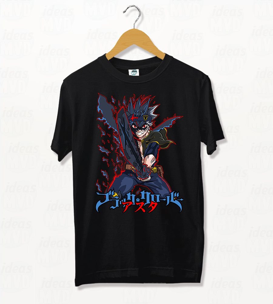 Remera Black Clover Asta (Negra)