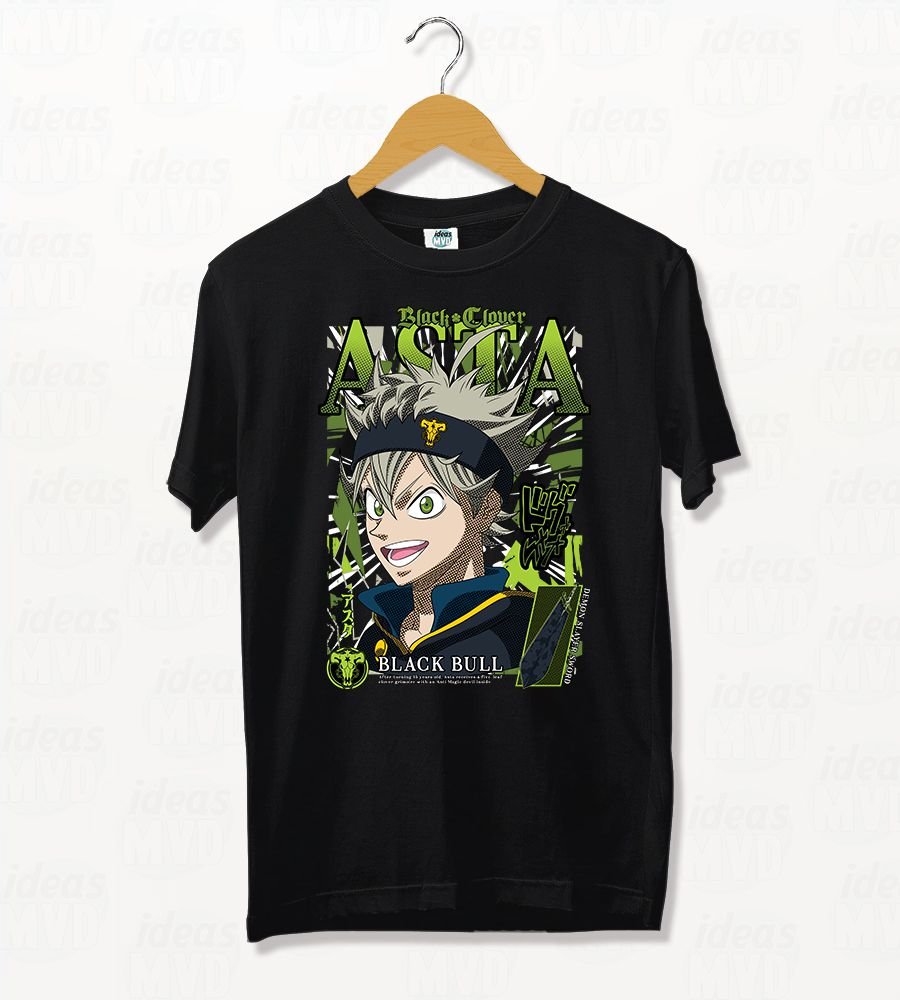 Remera Black Clover Asta 02 (Negra)