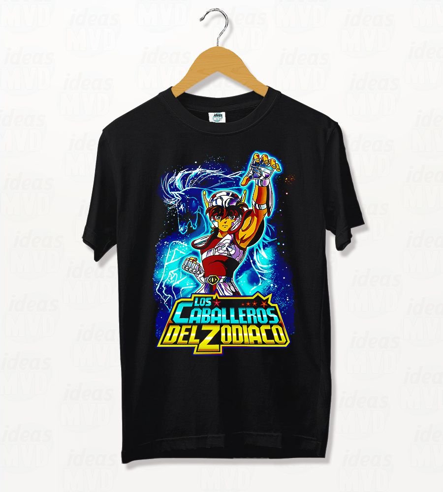 Remera Caballeros Del Zodiaco Seiya 02 (Negra)