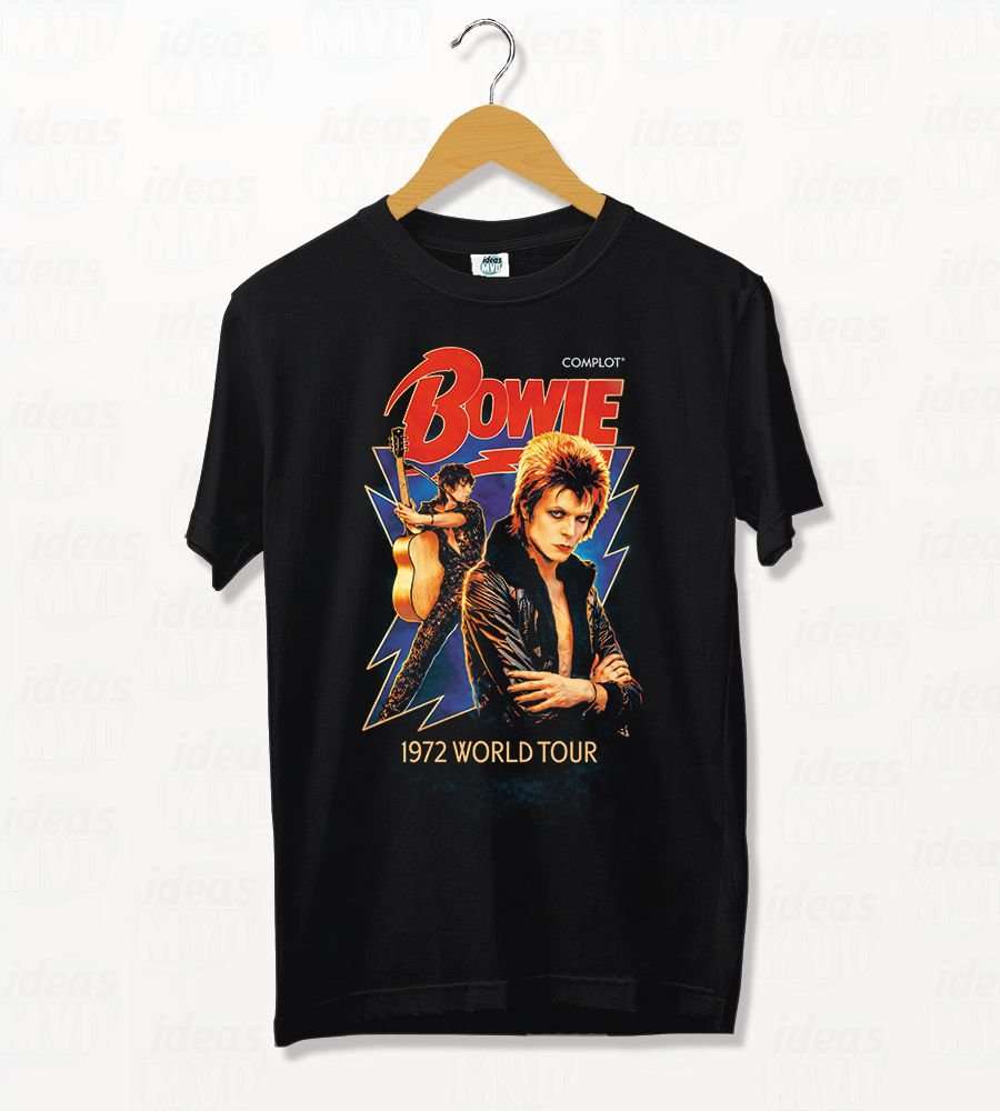 Remera David Bowie 1972 World Tour  (Negra)