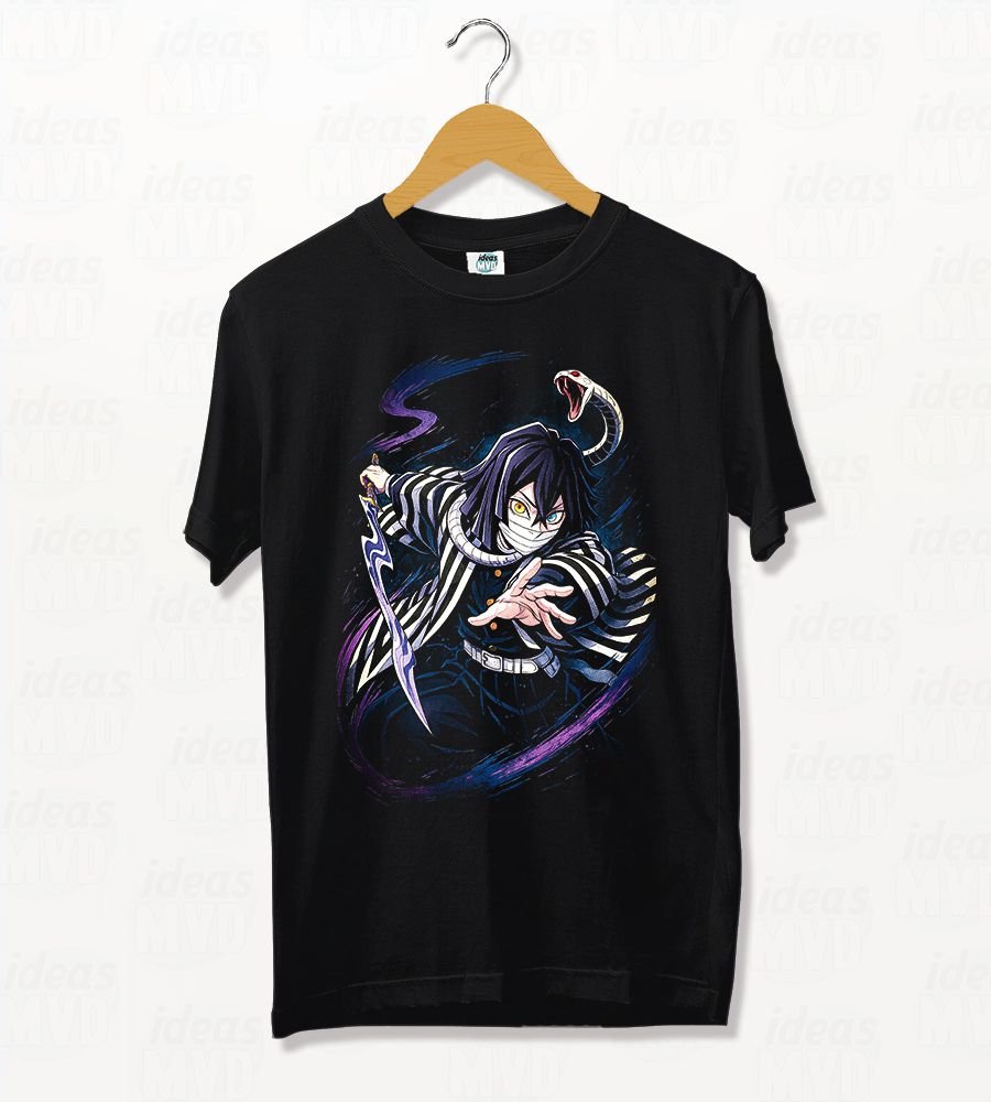 Remera Demon Slayer Obanai Iguru 03(Negra)