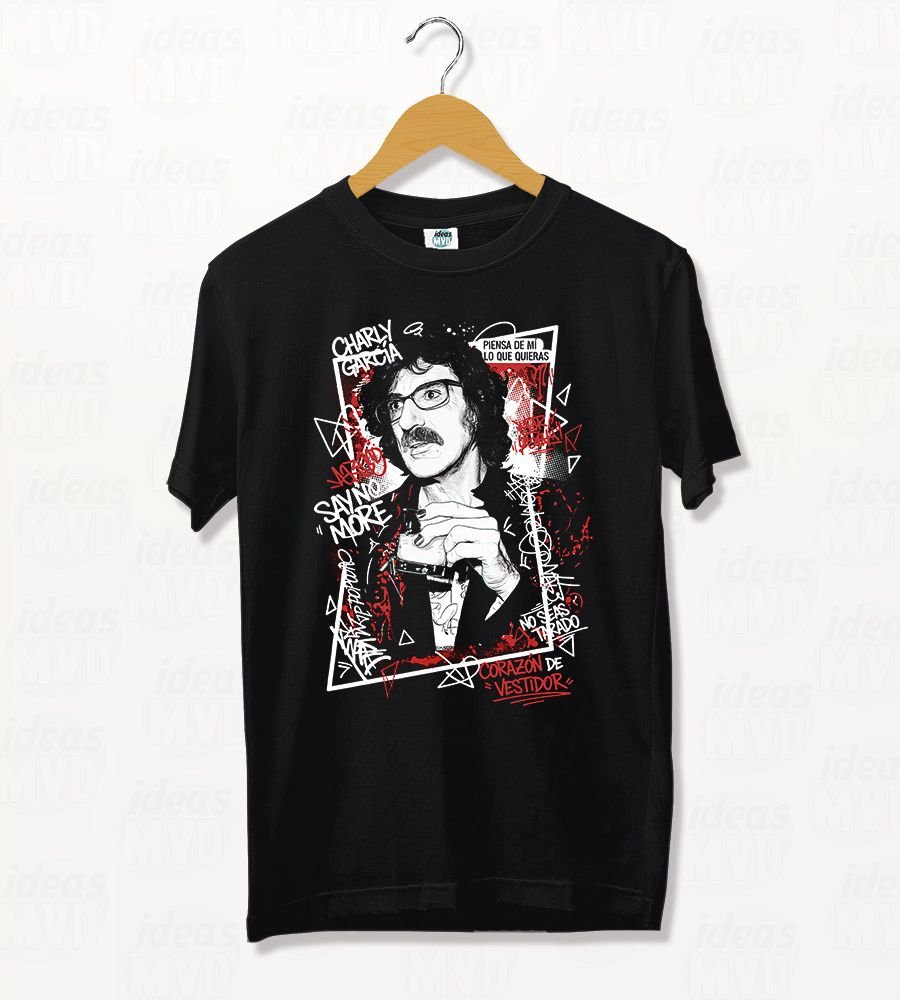 Remera Charly Garcia Say No More (Negra)