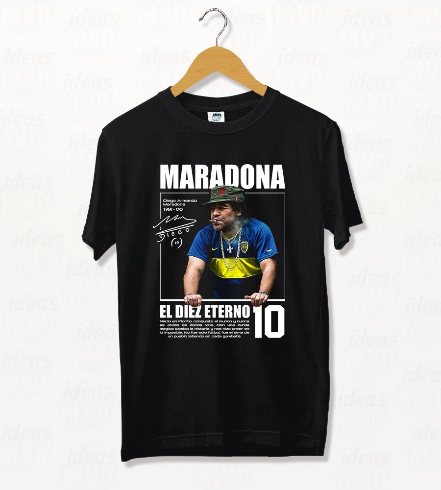Remera Diego Maradona El Diez Eterno (Negra)